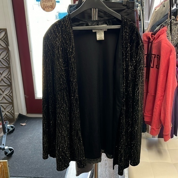 RONNI Nicole II black and gold shimmer 3X open jacket - Picture 1 of 4